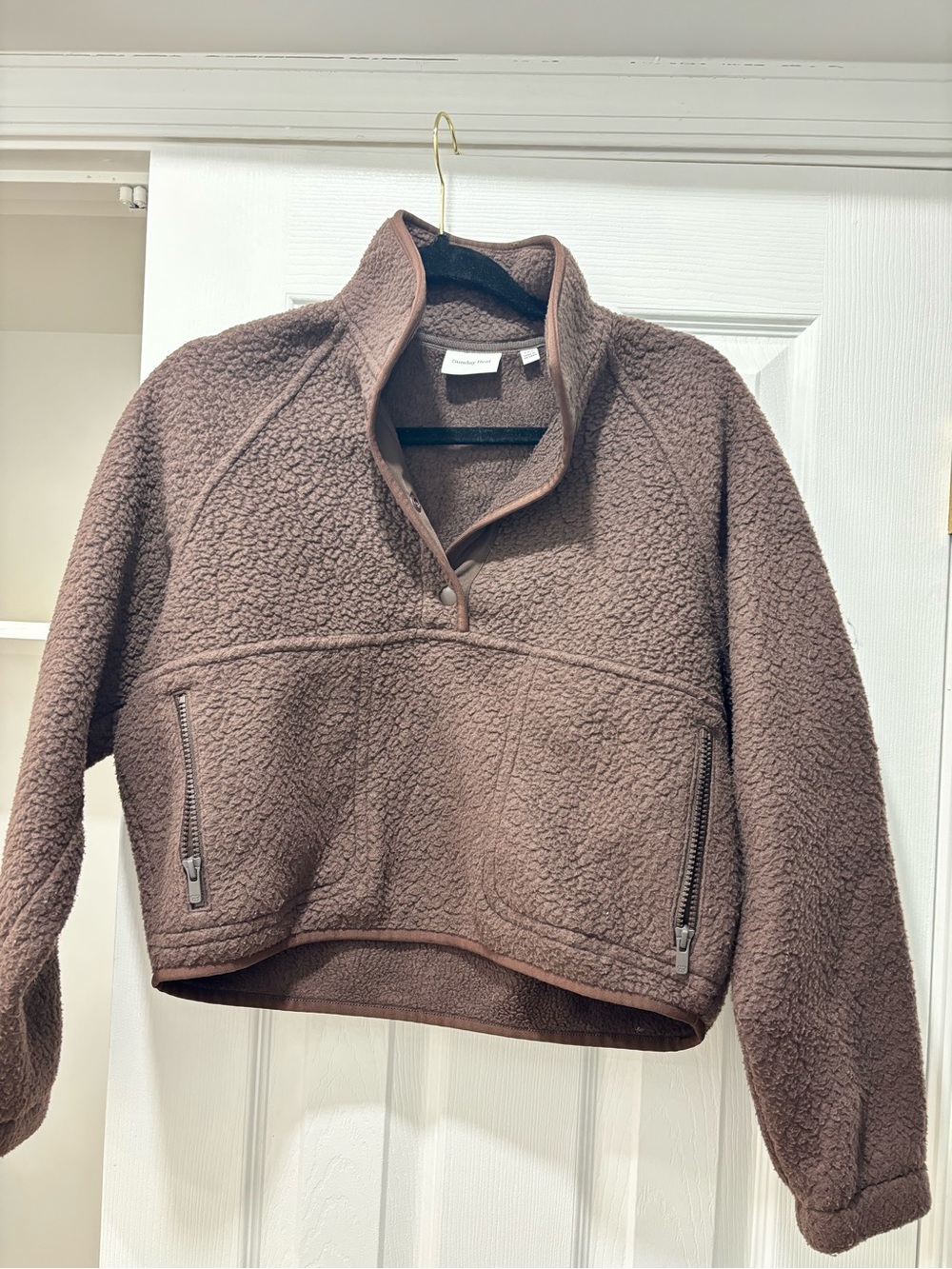 Sunday Best Chocolate Brown Teddy Sherpa Pullover Jacket